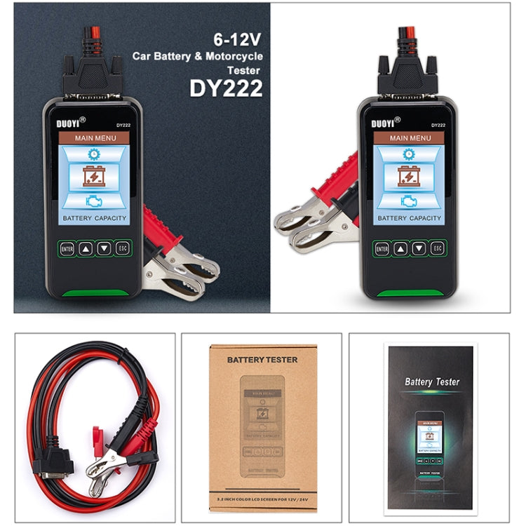 DUOYI DY222 Car 12V / 24V Battery Tester, DY222