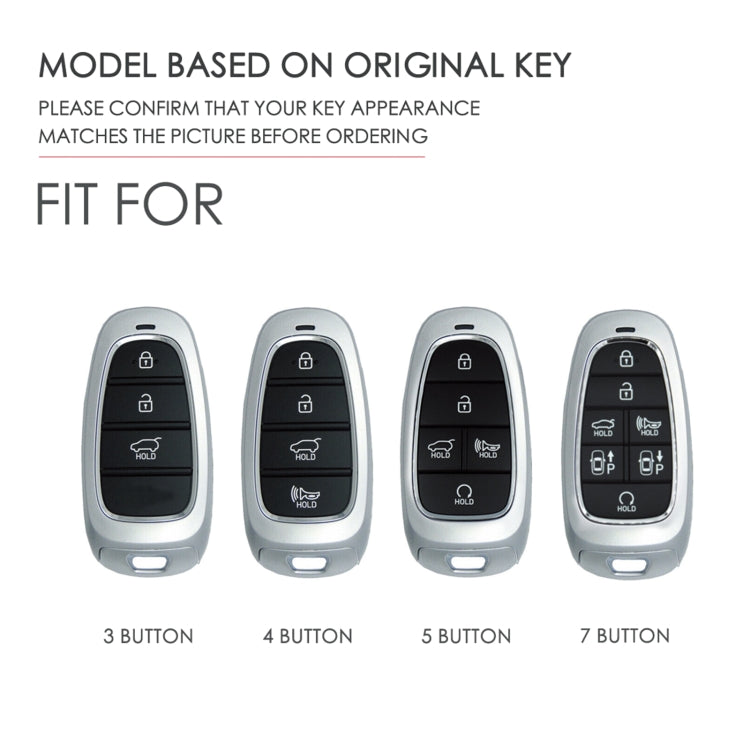Hallmo Car Cowhide Leather Key Protective Cover Key Case for Hyundai 5-button(Brown)