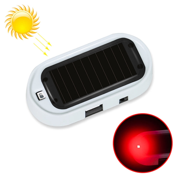 Car Solar Energy Anti-theft Device LED Warning Light, Blue, Red