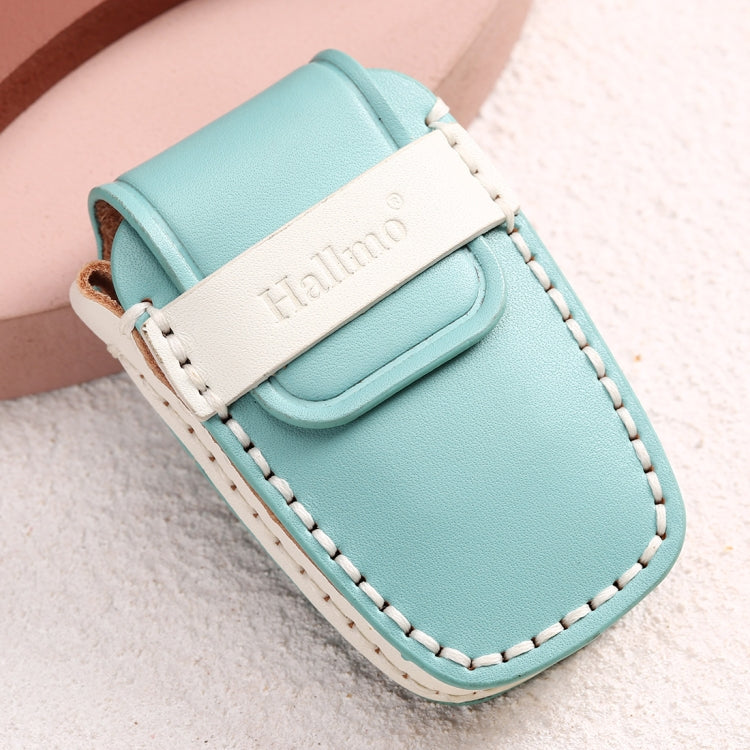 Hallmo Car Female Style Cowhide Leather Key Protective Cover for Toyota(Grass Green)