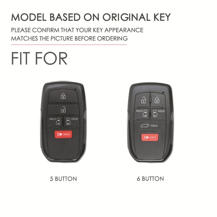 Hallmo Car Genuine Leather Key Protective Cover for Toyota Sienna 6-button(Brown)