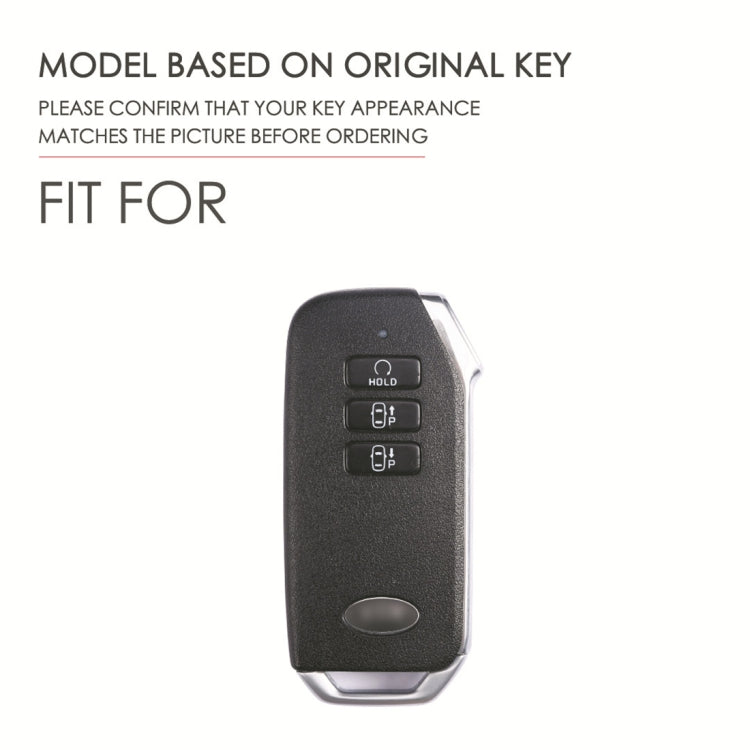 Hallmo Car Cowhide Leather Key Protective Cover for KIA(Blue)