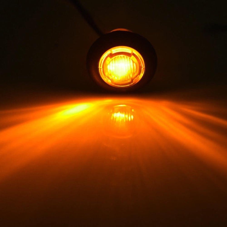 10 PCS MK-009 3/4 inch Car / Truck 3LEDs Side Marker Indicator Lights Bulb Lamp (Yellow Light)