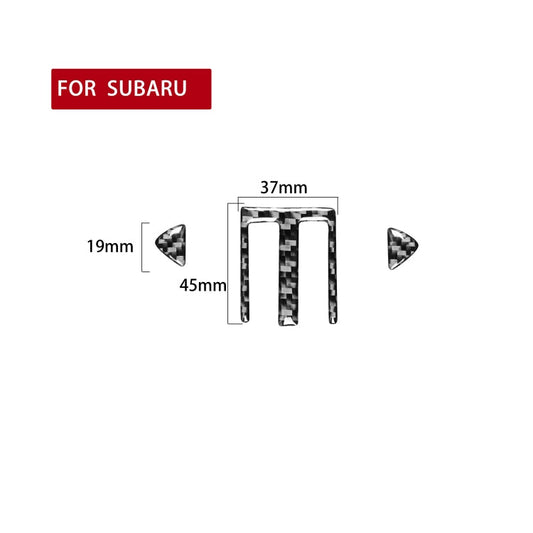 3 in 1 Car Carbon Fiber Central Air Outlet Decorative Sticker for Subaru BRZ / Toyota 86 2017-2019, Left and Right Drive Universal, Central Air Outlet