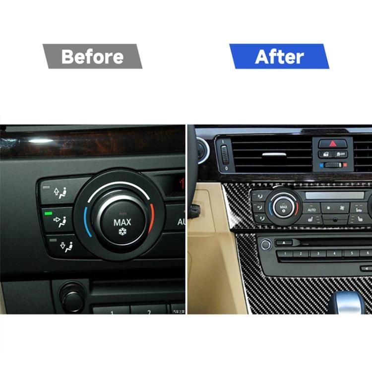Carbon Fiber Car Central Control CD Panel Decorative Sticker for BMW E90 / E92 2005-2012, High Edition without Hole, CD Panel(High Edition without Hole)