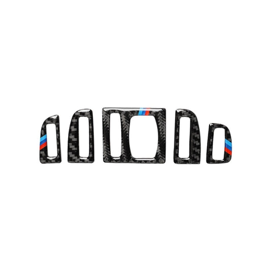 5 PCS Carbon Fiber Car Air Outlet Decorative Sticker for BMW 5 Series F10 2011-2017, Air Outlet(Three Color), Air Outlet