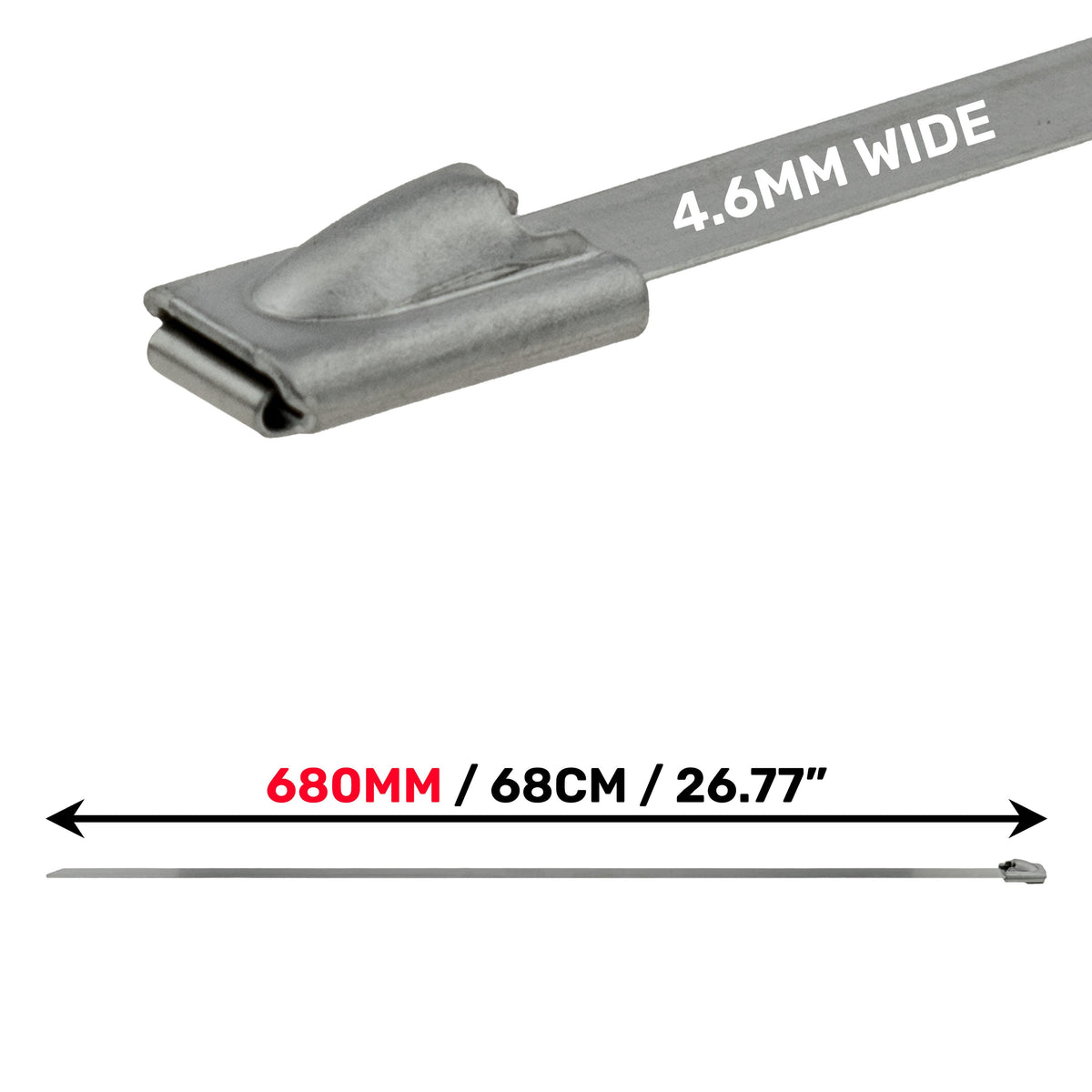 Stainless Steel Cable Ties 4.6mm x 680mm