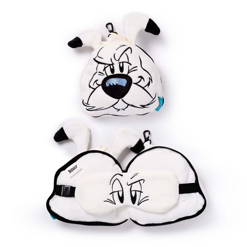 Relaxeazzz Idefix (Dogmatix) Asterix Shaped Plush Travel Pillow & Eye Mask
