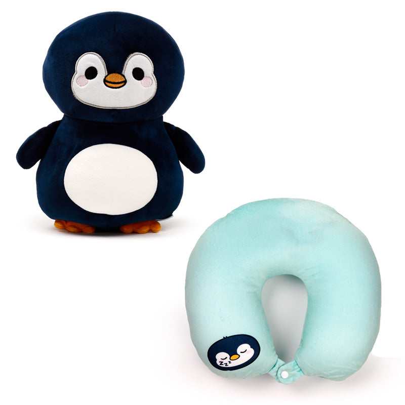 2-in-1 Swapseazzz Travel Pillow and Plush Toy - Nico the Penguin Adoramals Ocean