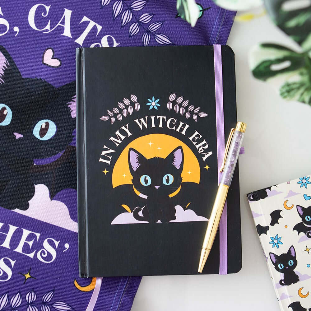 Gothic Gifts In My Witch Era A5 Notebook with Amethyst Pen