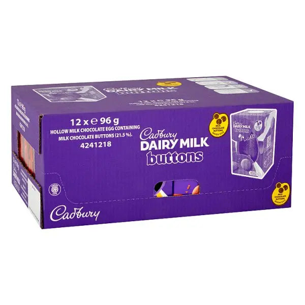 Cadbury Dairy Milk Giant Buttons Chocolate Easter Egg, 96g (Case of 12)