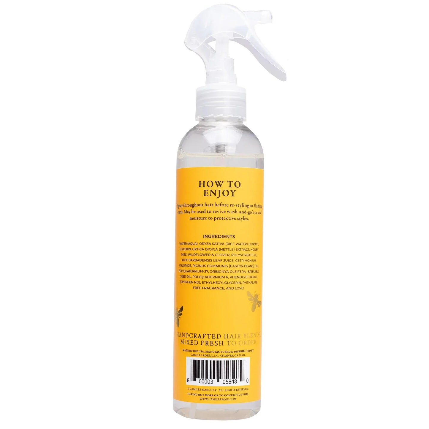 Camille Rose Honey Dew Liquid Moisture Refresher Hydrates & Revitalises for Natural Hair 8 oz