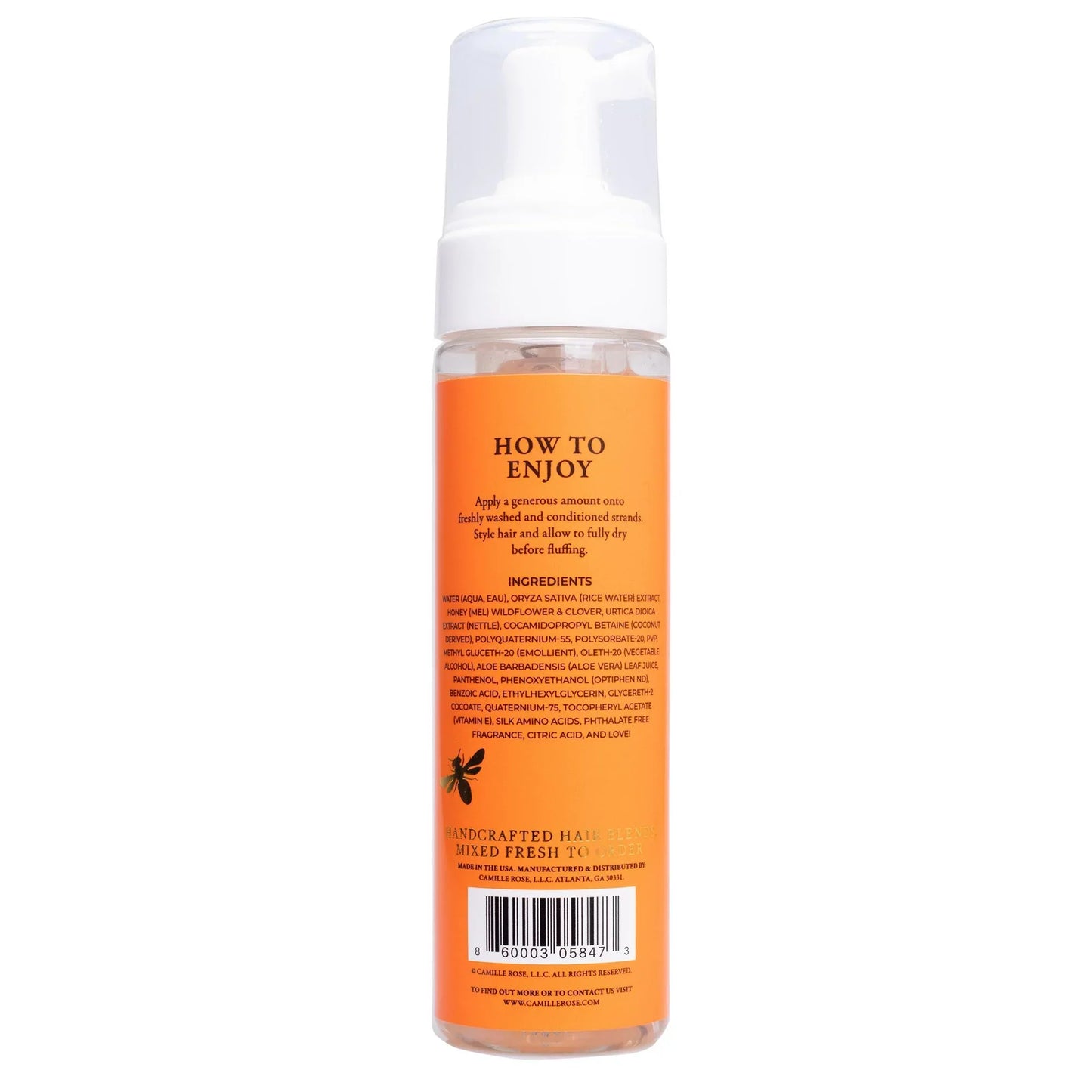 Camille Rose Spiked Honey Mousse 4 in 1 Styler Define, Hydrate & Style for Curly & Textured Hair 8 oz