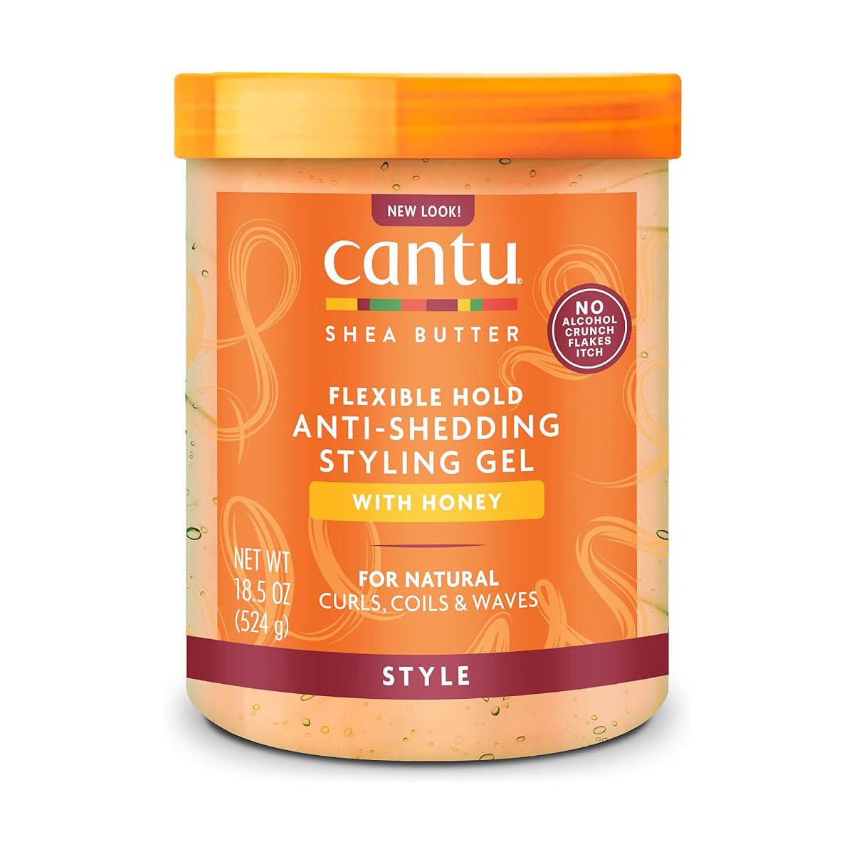 Cantu Anti-Shedding Styling Gel with Honey 18.5 oz / 524 gm - For Natural Curls & Maximum Hold