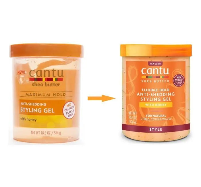 Cantu Anti-Shedding Styling Gel with Honey 18.5 oz / 524 gm - For Natural Curls & Maximum Hold