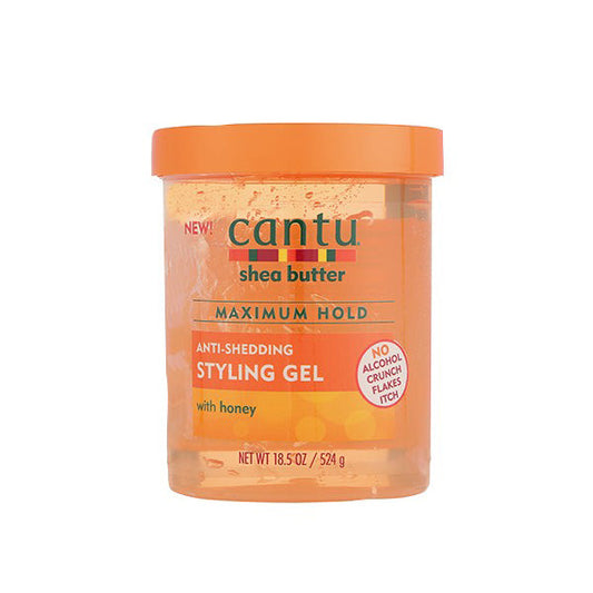 Cantu Anti-Shedding Styling Gel with Honey 18.5 oz / 524 gm - For Natural Curls & Maximum Hold