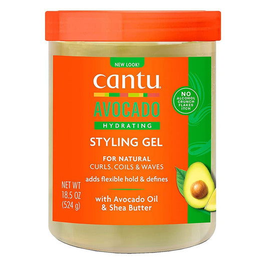 Cantu Avocado Styling Gel 18.5 oz / 524 gm - For Defined, Hydrated Curls