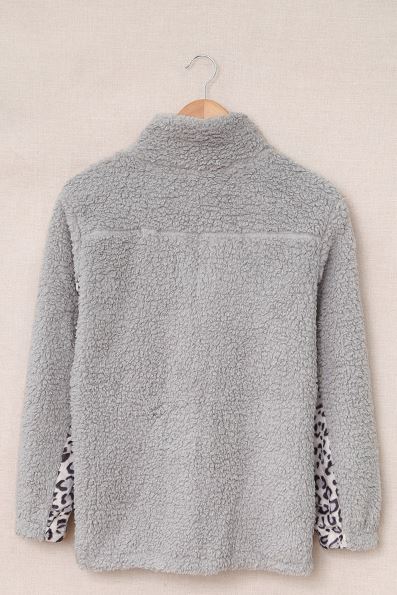 Lacole Leopard Sherpa Sweatshirt