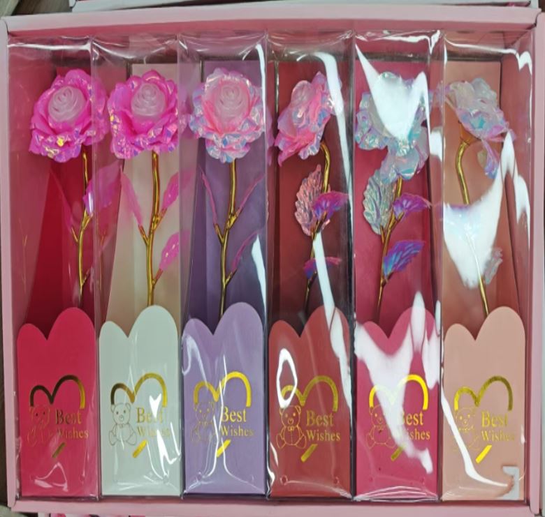 6pcs Rose  Artificial Flower light up
