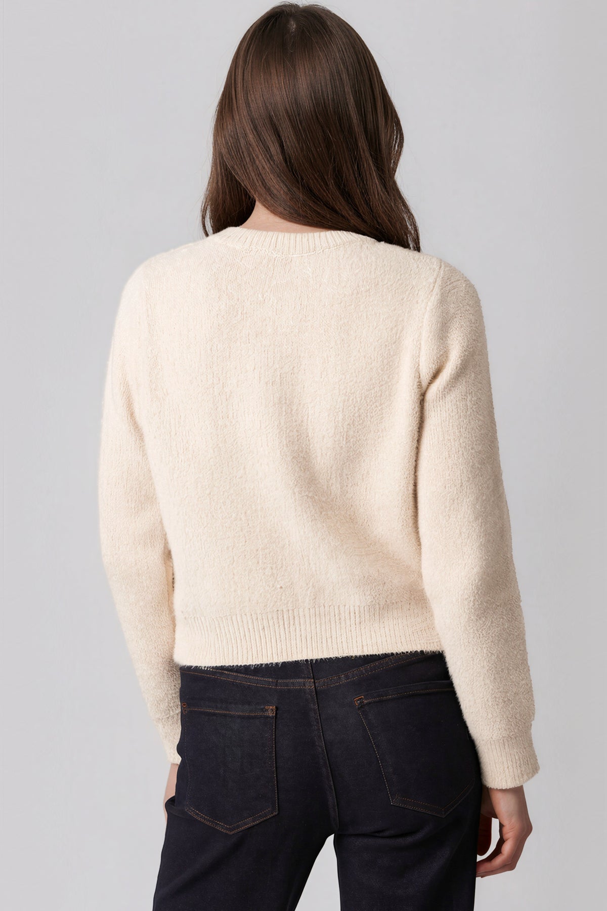 Beige Cropped Soft Knit Cardigan