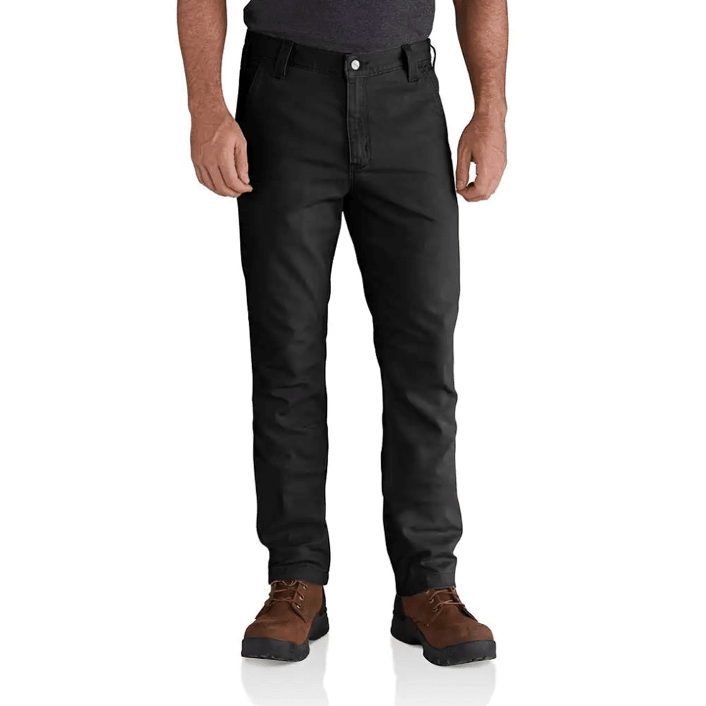 Carhartt 102821 Rugged Flex Straight Fit Canvas 5-Pocket Tapered Work Pant Trouser Black 36" Waist / 30" Leg