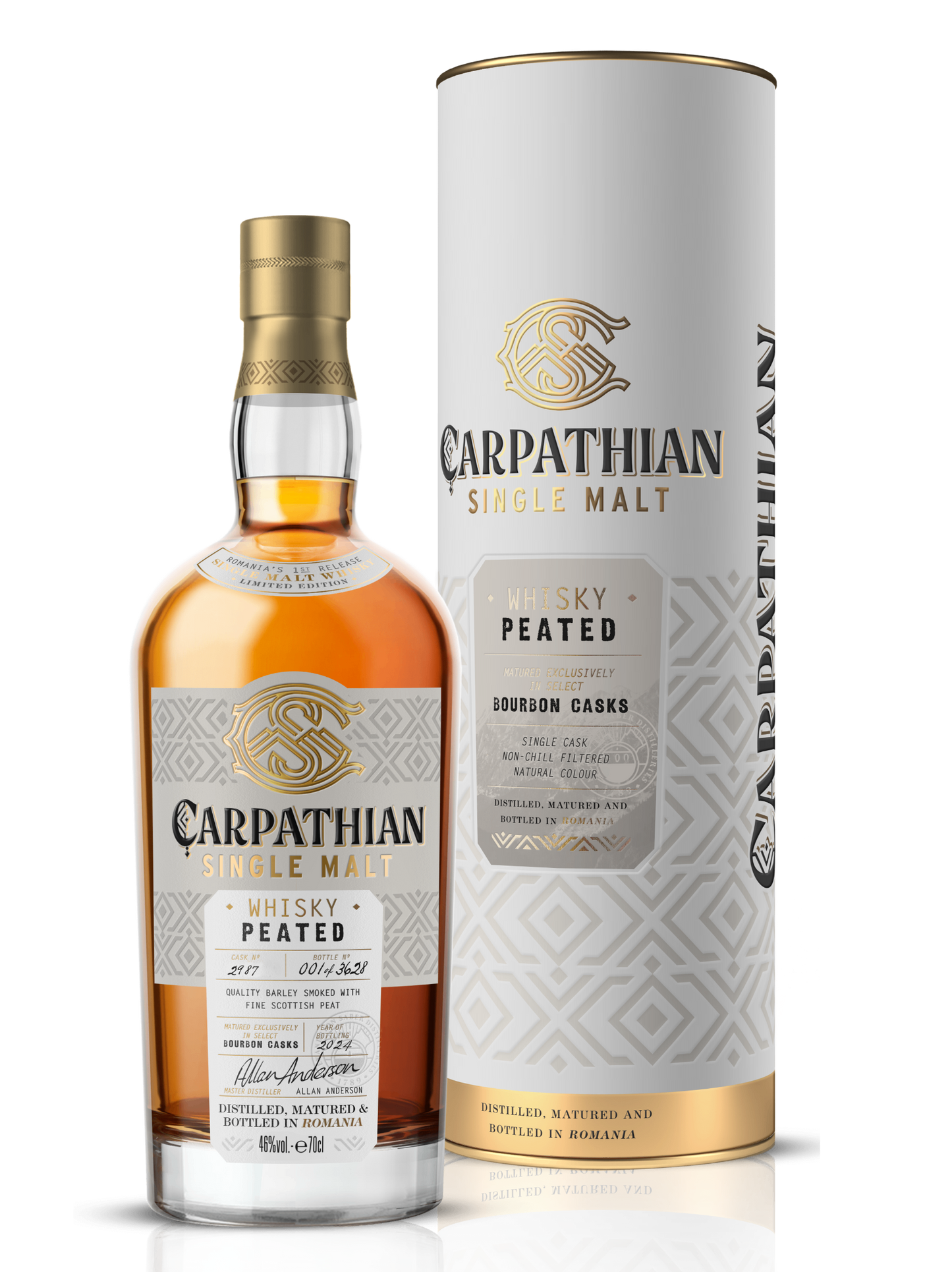 Carpathian Bourbon Cask Peated Single Malt Whisky 700ml 46% ABV
