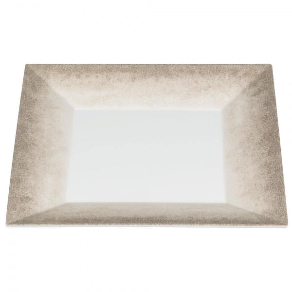 Jazz Square Melamine Plates 150mm (6'') with Crackle Finished Border