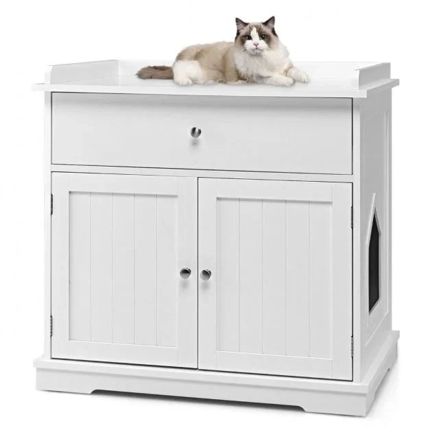Cat Furniture with Cat litter box enclosure Semi-auto Open-top Cat Litter Box and 179cm Cat Tree