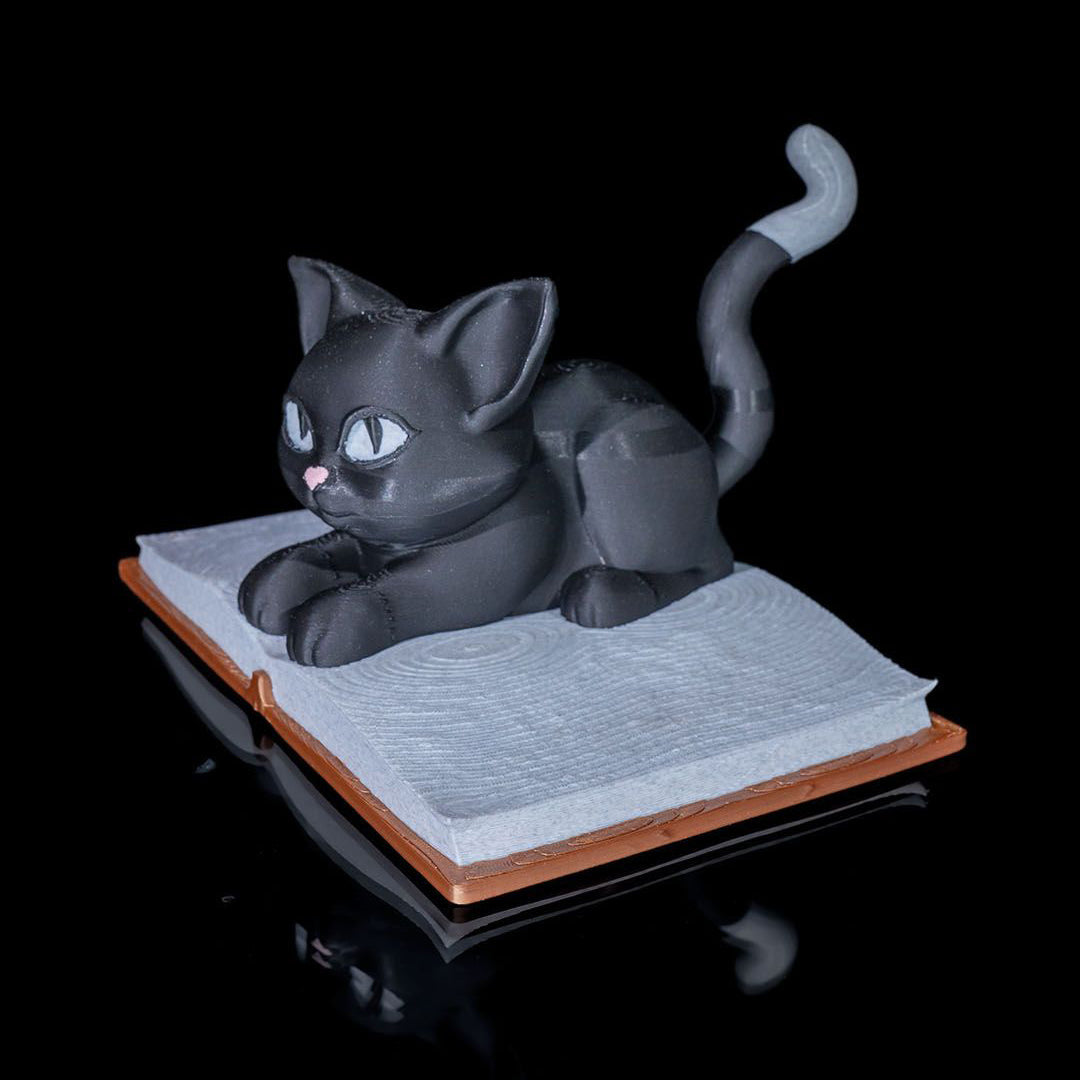 Cattus Librum – 3D Printed Cat Book Holder & Literary Cat Sculpture
