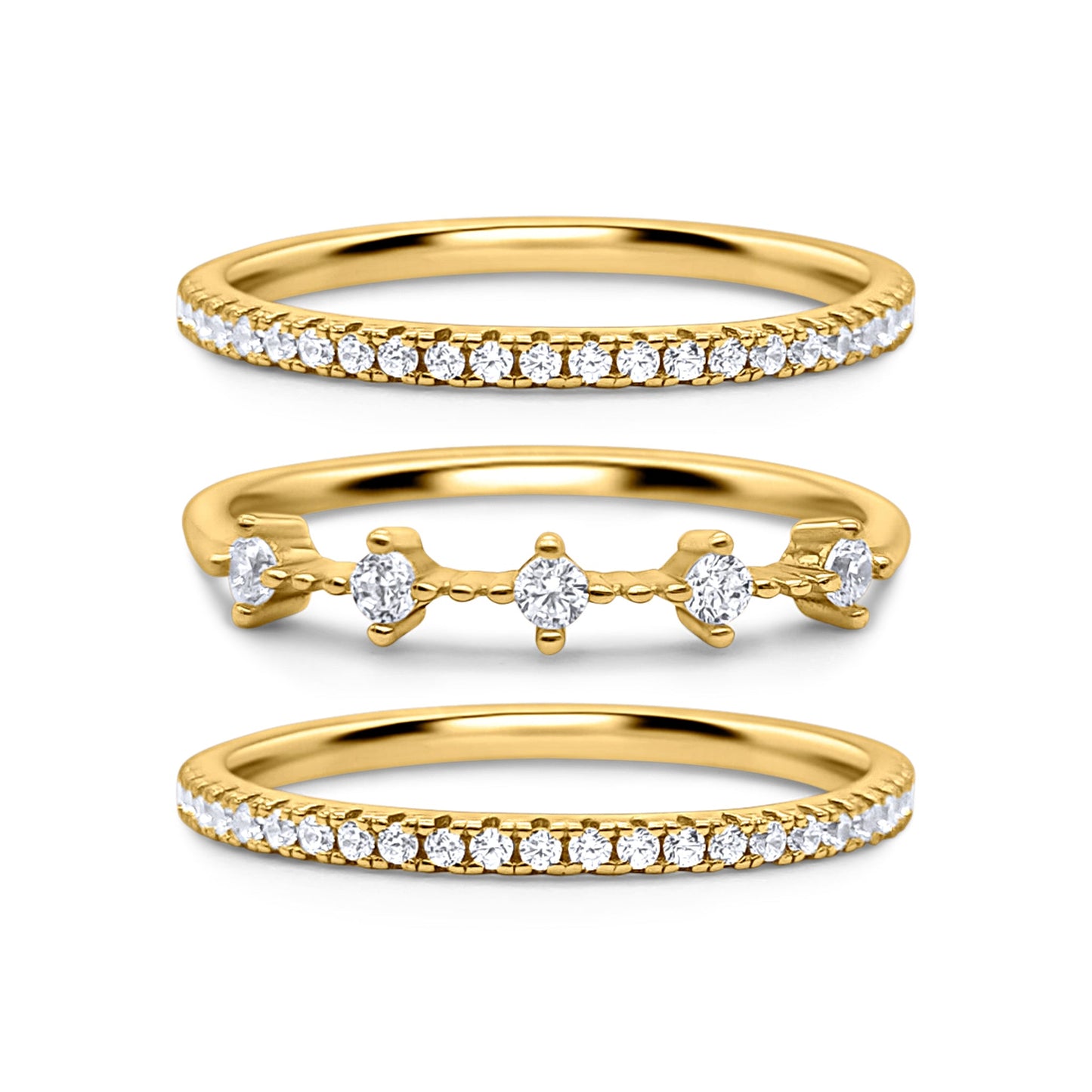 Celeste Stacking Ring Set in Gold