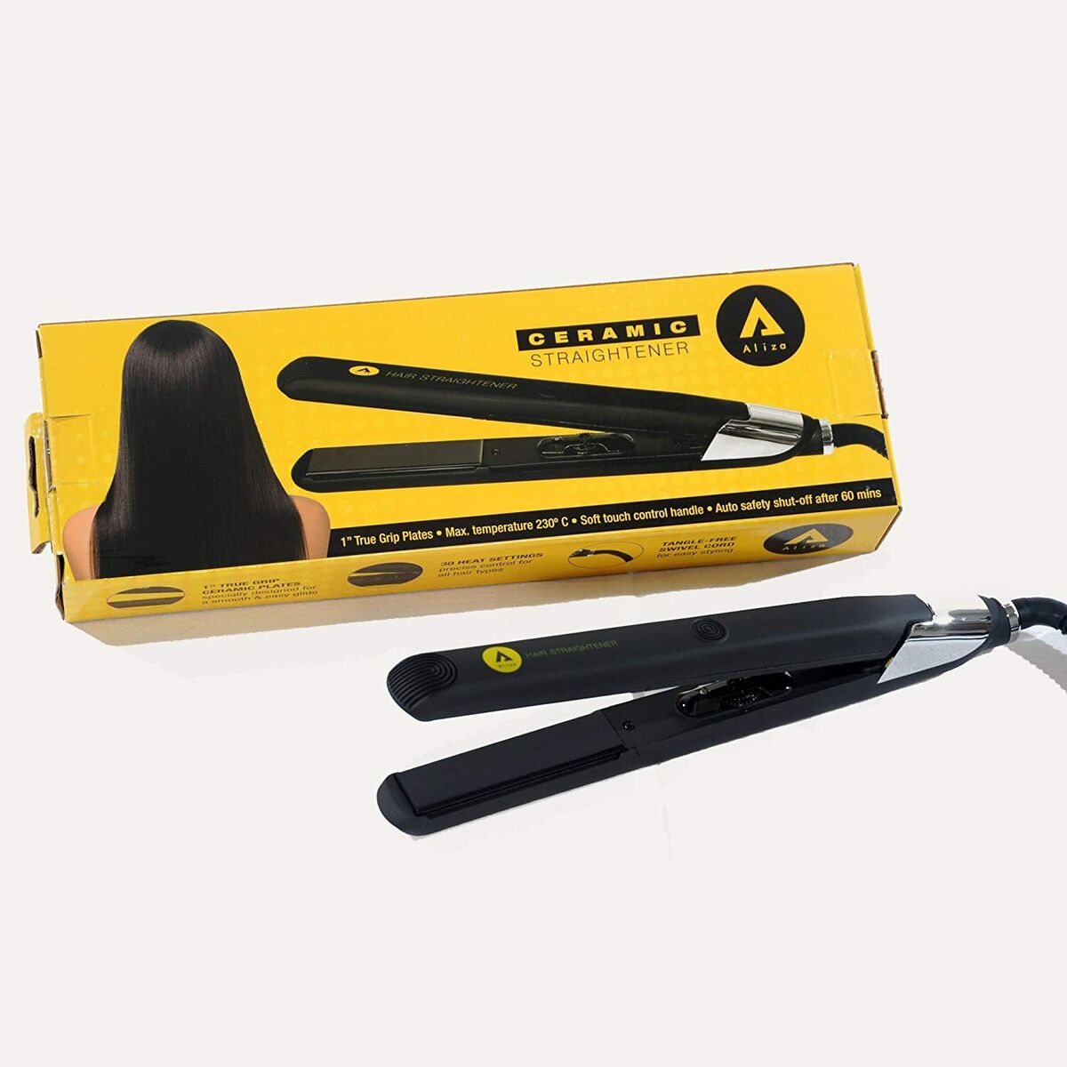 Aliza Ceramic Professional Hair Straightener: Smooth, Frizz-Free Styling for All Hair Types