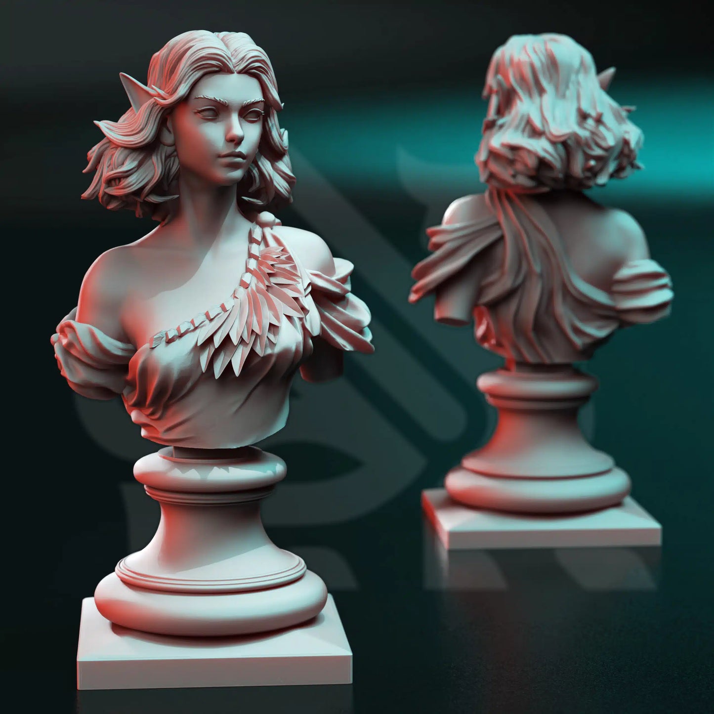 Cesedra Bust – The Love Fantasy Elf Sculpt, Unpainted Resin Miniature