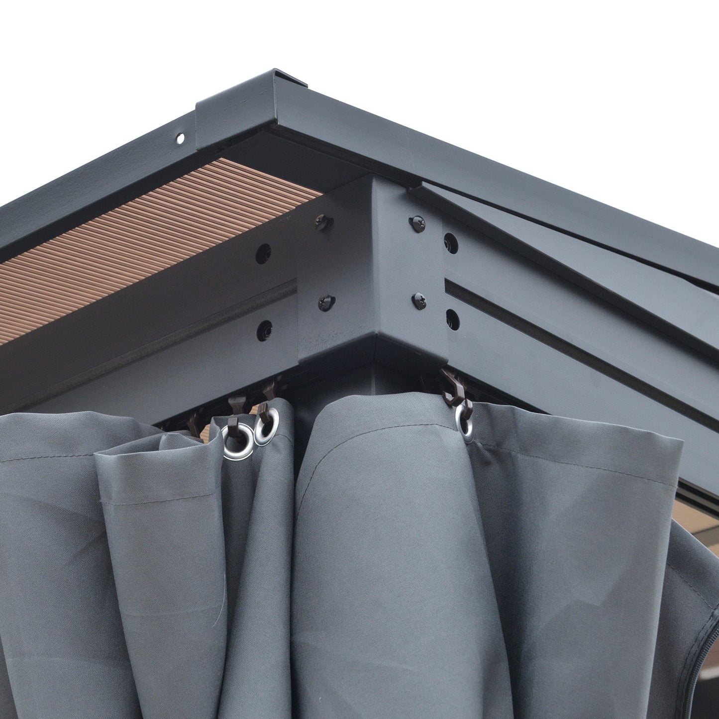 Outdoor Hardtop Pergola Party Tent Garden Waterproof , 4 x 3m, Grey