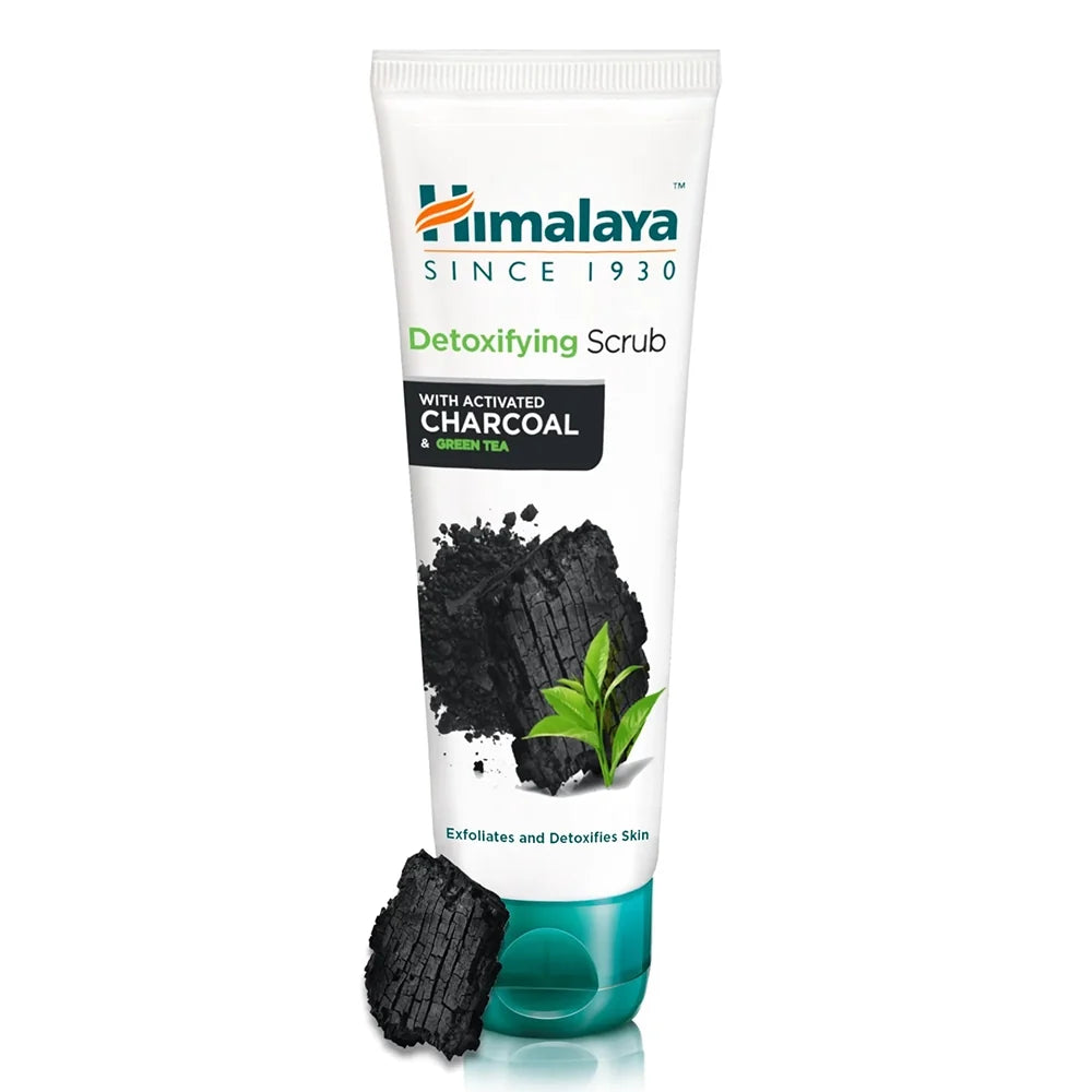 Himalaya Detoxifying Charcoal Scrub: Deep Cleansing & Purifying Face Cleanser for All Skin Types 75 ml / 2.54 oz