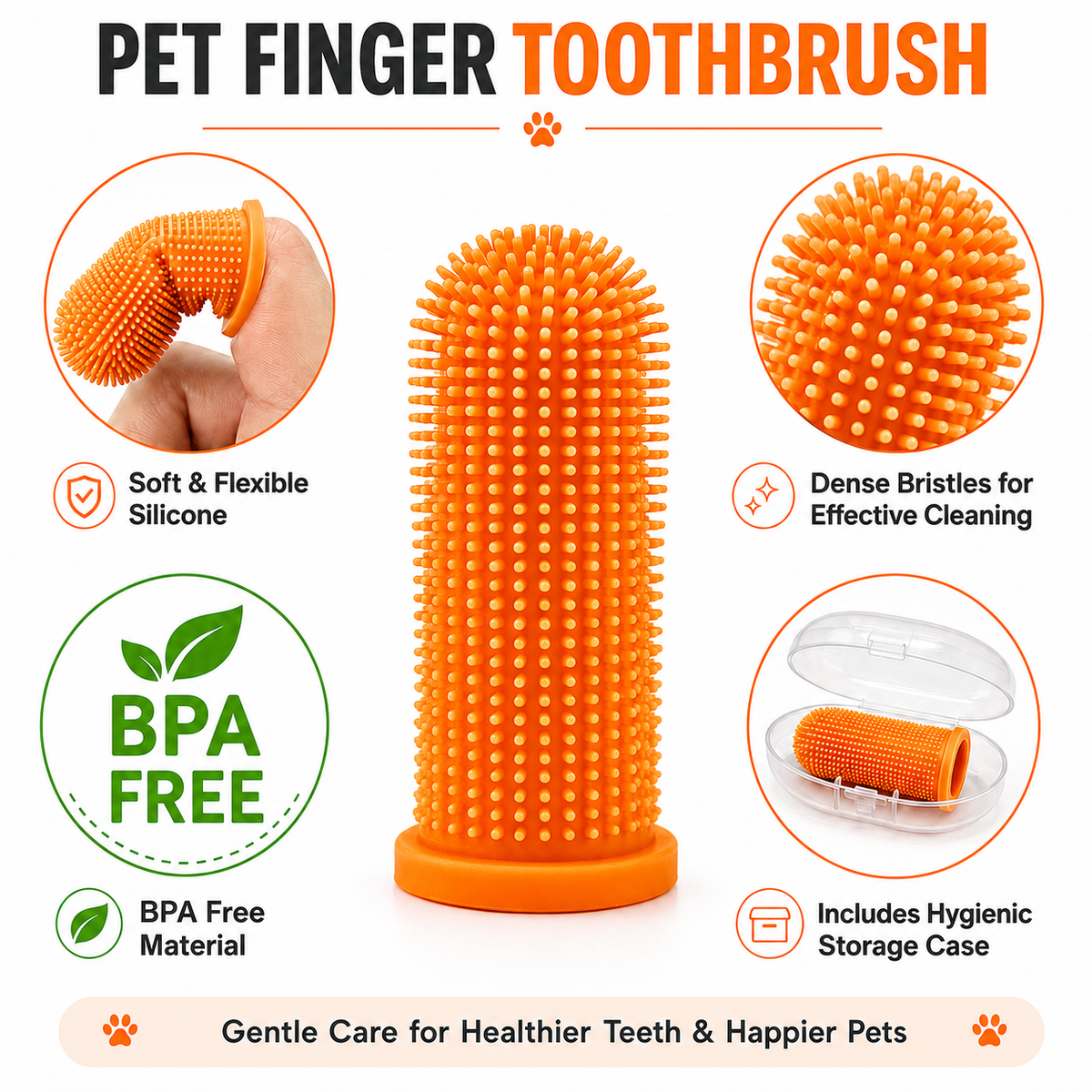 Soft Silicone Pet Finger Toothbrush Dog Cat Teeth Cleaner Gum Care UK