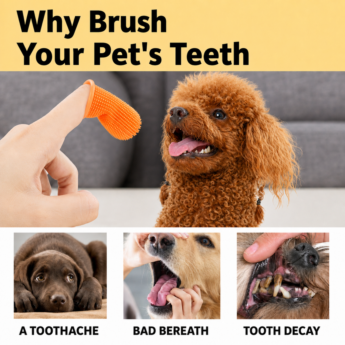 Soft Silicone Pet Finger Toothbrush Dog Cat Teeth Cleaner Gum Care UK