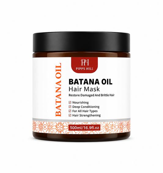 Pipps Hill Batana Oil Hair Mask for Hair Growth, Repair & Deep Hydration for All Hair Types 500ml/16.91 oz