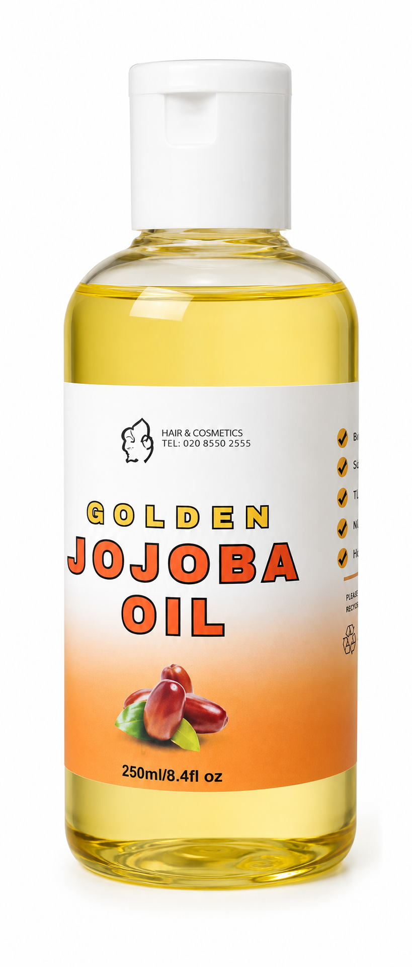 Golden Jojoba Oil 250ml – Natural Hair & Skin Oil