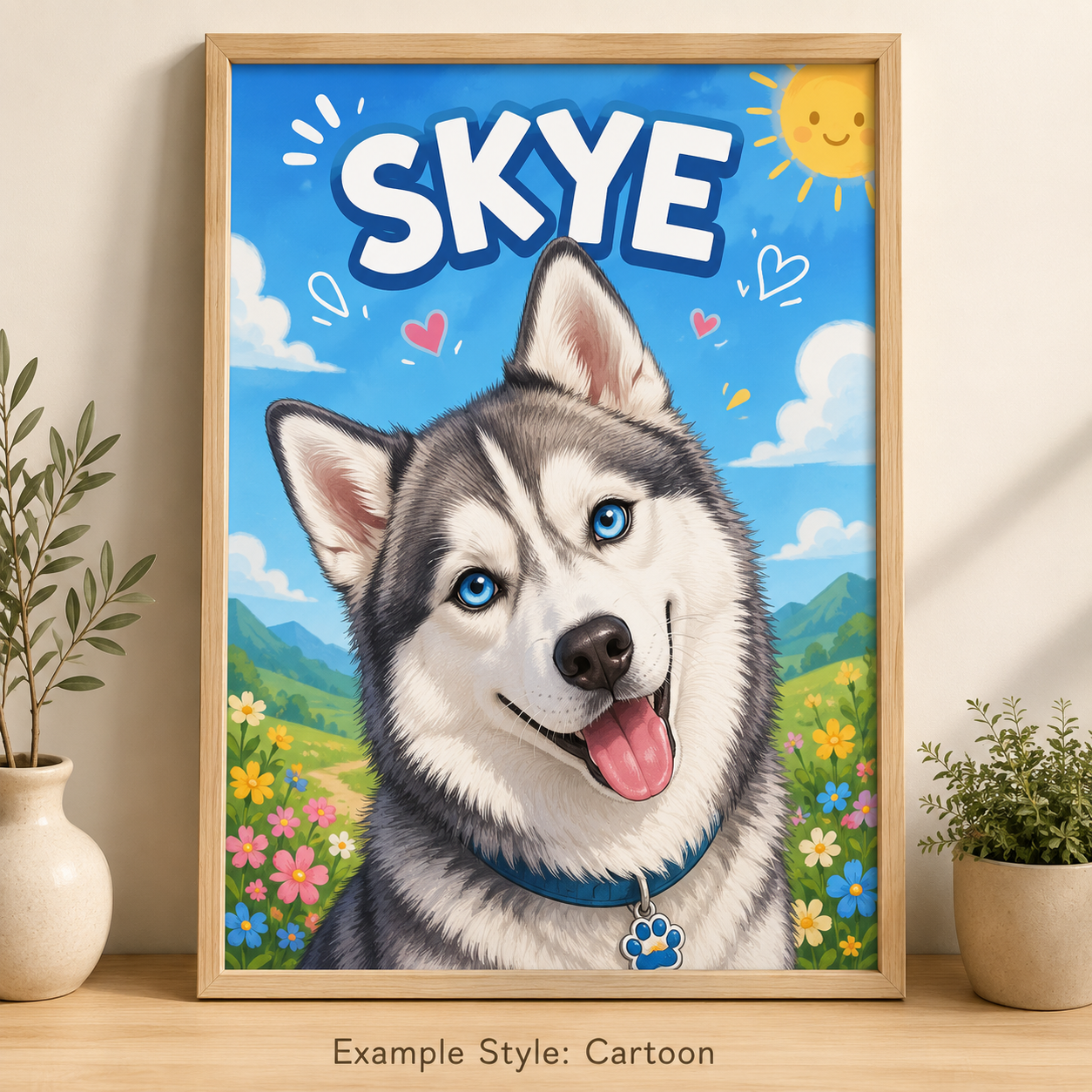 Personalised Pet Portrait Poster – Cartoon, Graffiti or Vintage