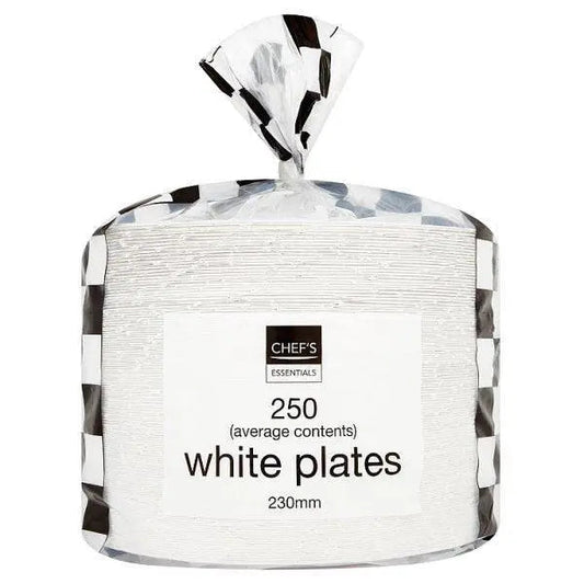 Chefs Essentials 250 White Plates 230mm