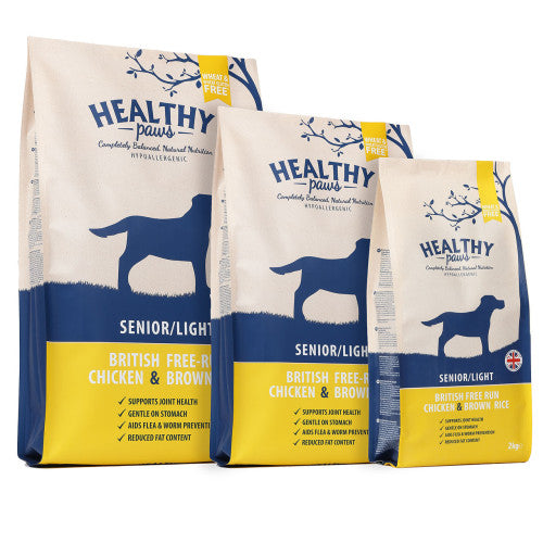 Healthy Paws British Free-Run Chicken & Brown Rice  Senior/Light 6KG