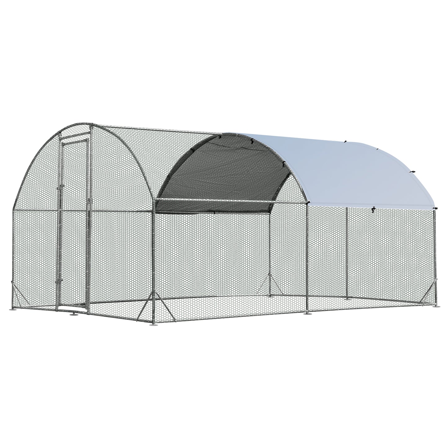 Chicken Coop with Waterproof and Sun-protective Cover for Backyard, Farm-L