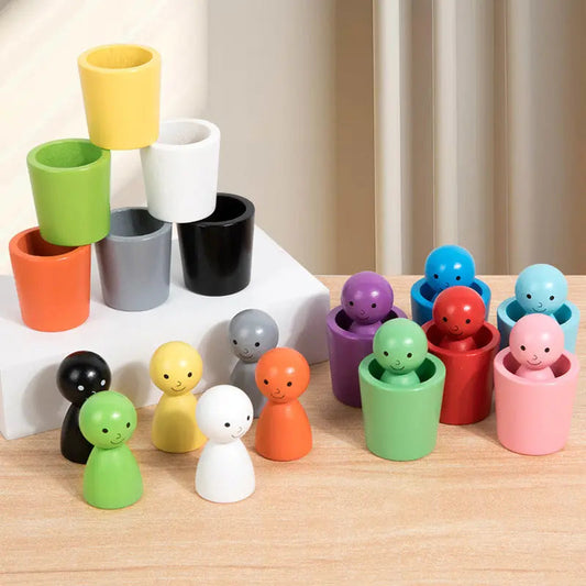 Children's Montessori Color Villain Classification Cup Jenga Educational Toys