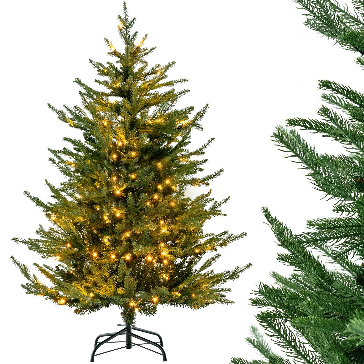 Pre-Lit Christmas Tree with LED Lights and 8 Lighting Modes-6 ft