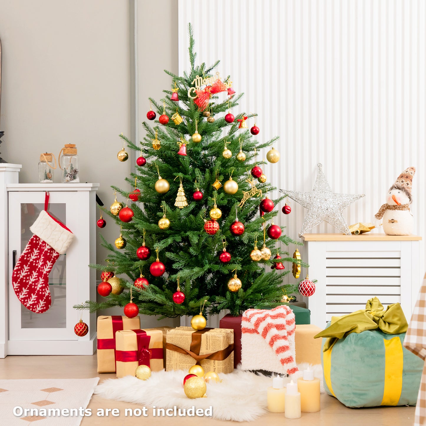 Pre-Lit Christmas Tree with LED Lights and 8 Lighting Modes-6 ft