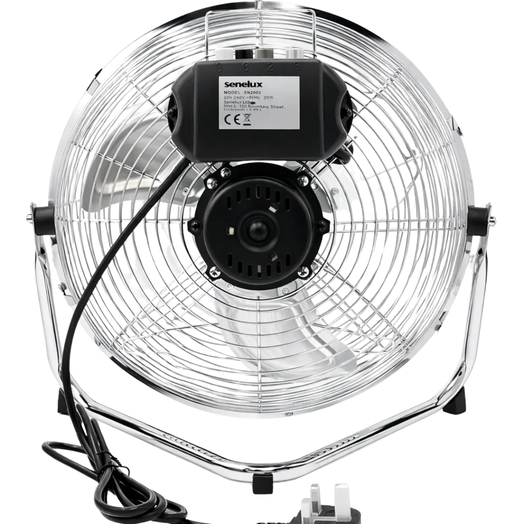 Chrome Floor Fan for Homes, Gyms, Bedrooms & Kitchens
