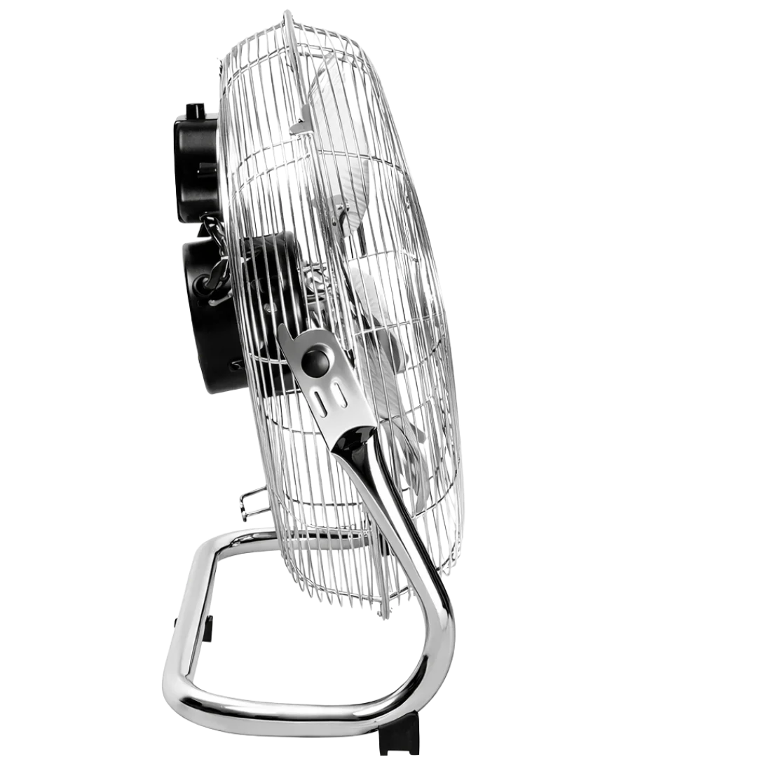 Chrome Floor Fan for Homes, Gyms, Bedrooms & Kitchens