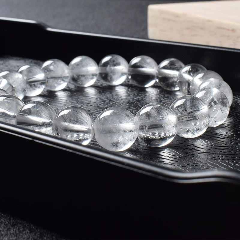 10mm Clear Quartz (Rock Crystal) Strech Bracelet