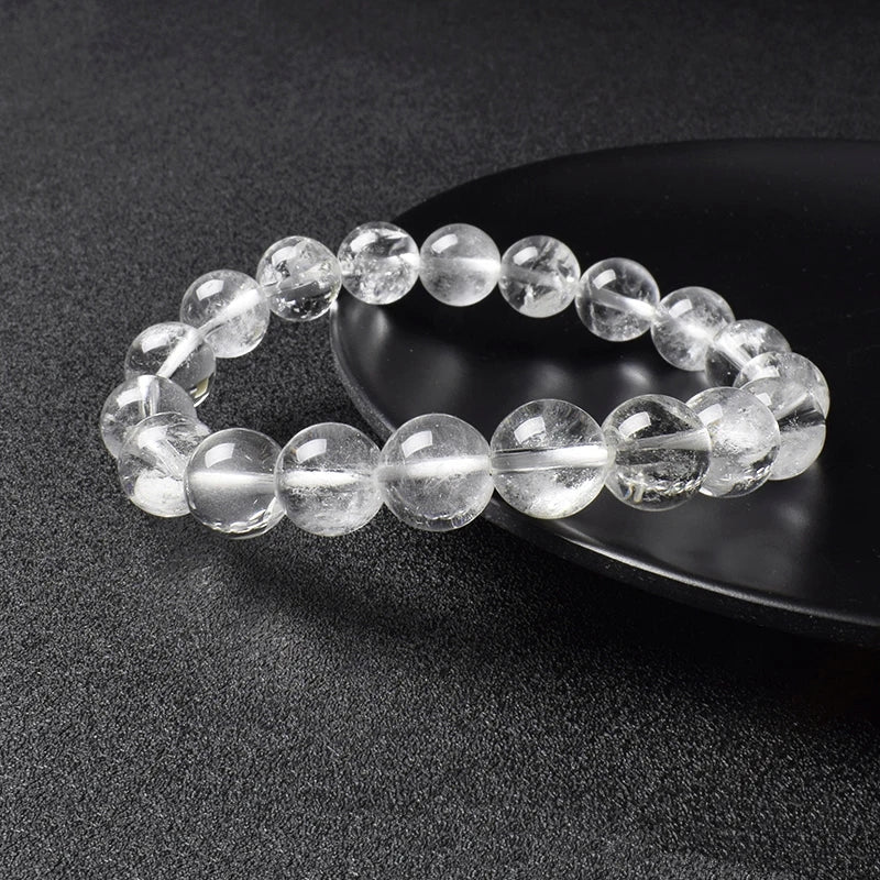10mm Clear Quartz (Rock Crystal) Strech Bracelet