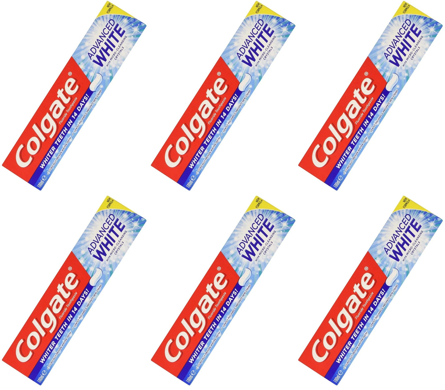 6 x Colgate Advanced White Teeth Whitening Toothpaste 100Ml